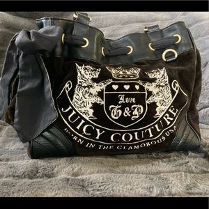 Vintage Velour and Leather finish Juicy Couture purse